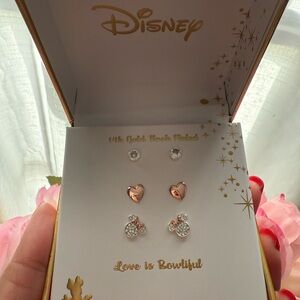 Disney Rose Gold and Silver Earrings Set